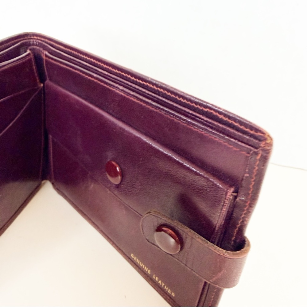Vintage Florentine Cordovan Snap Closure Wallet with Gold Fleurs de Lis Accents - Picture 10 of 14